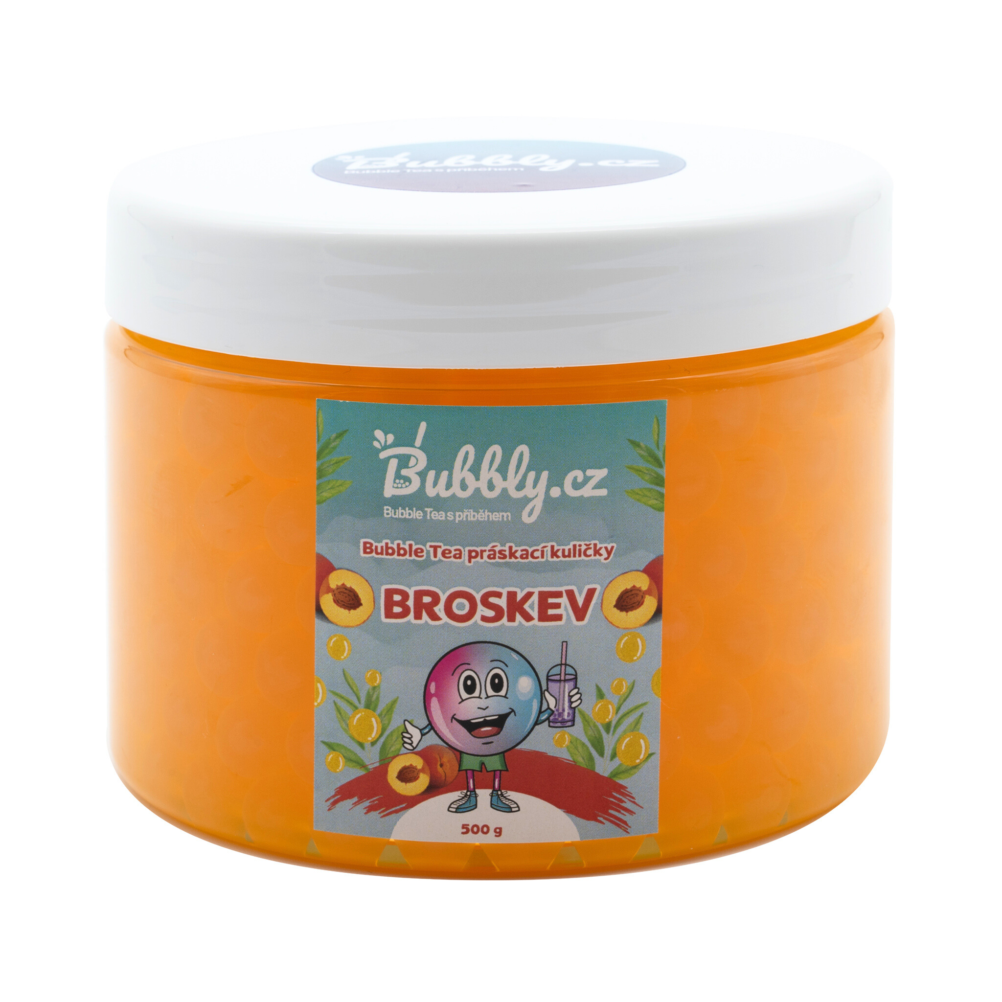 Bubble Tea práskací kuličky – broskev, 500g