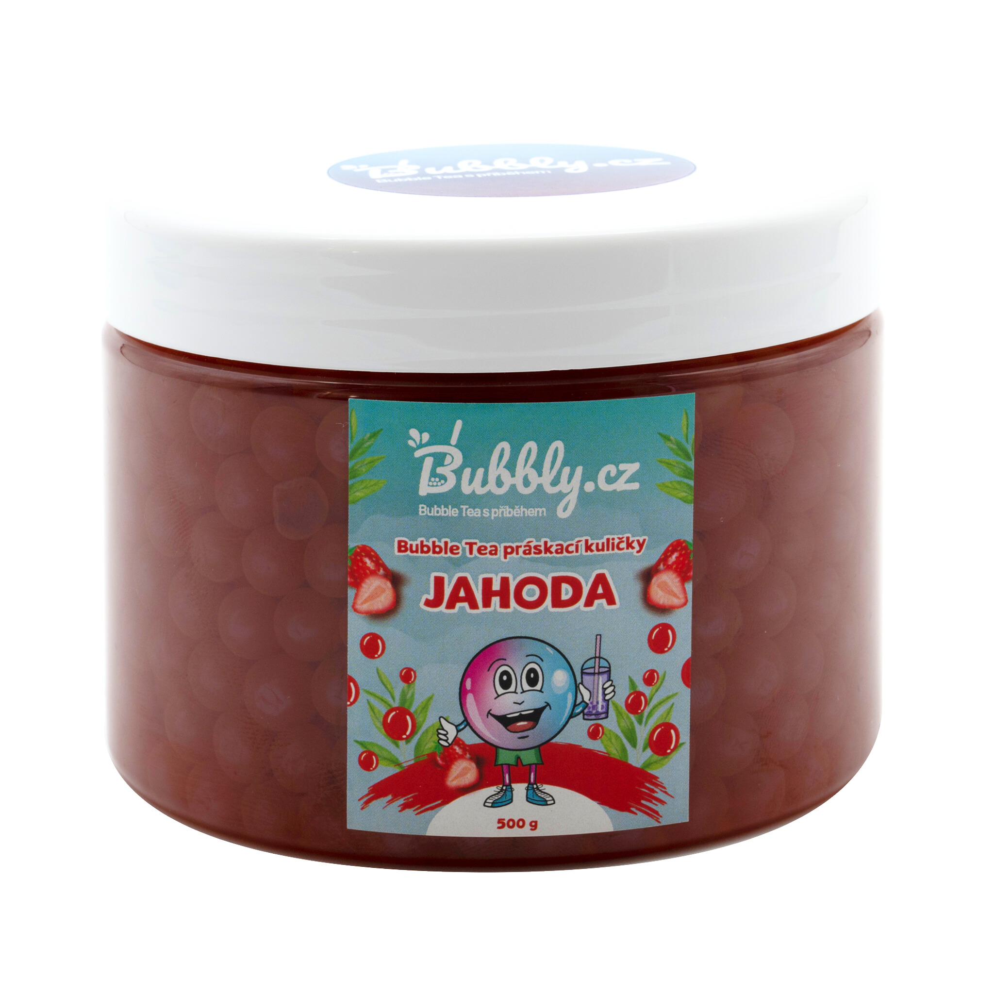 Bubble Tea práskací kuličky – jahoda, 500g