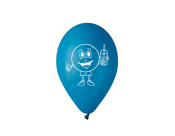 Nafukovací balónek s bubblym - modrý, 1ks